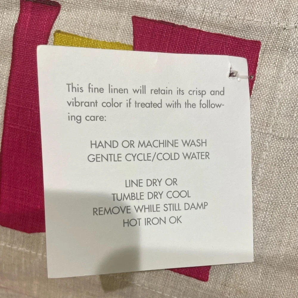 Dermont Peterson Linen Cocktail Napkins Set of 4 Mixed Prints Hand-Printed NWT